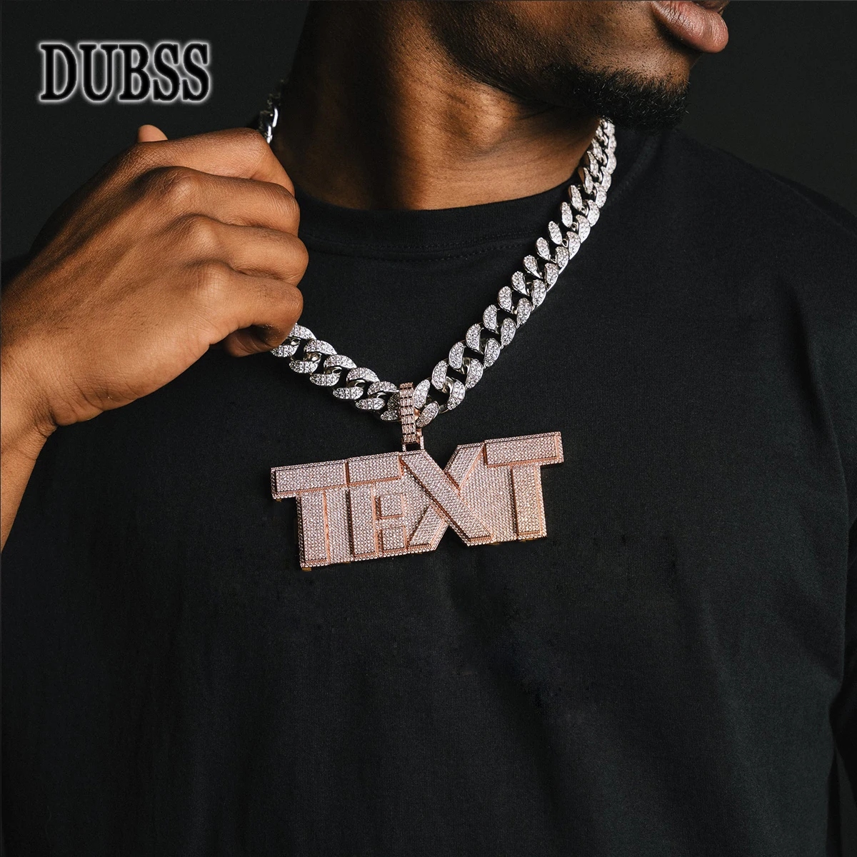 Именное ожерелье Dubss для мужчин ювелирное изделие под заказ двухцветное