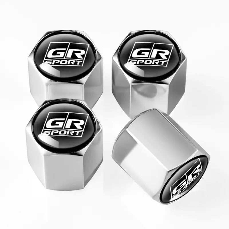 Фото Комплект из 4 герметичных колпачков для ниппелей автомобильных колес Toyota GR Sport RAV4 C-HR Corolla Camry Yaris RZ RC Supra, аксессуары для авто №5