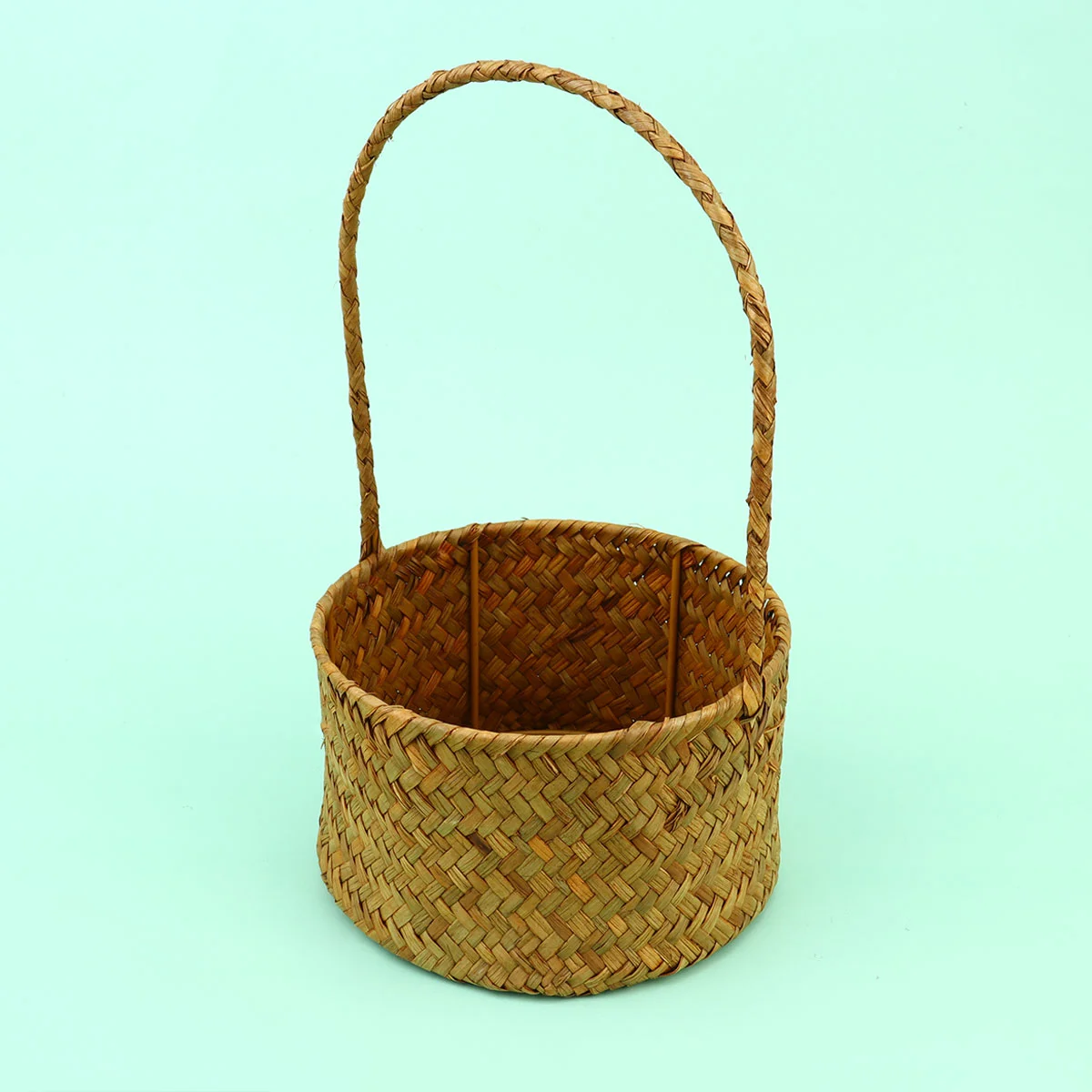 

Basket Woven Flower Seagrass Pot Easter Arrangement Picnics Wicker Egg Container Sundries Decorative Organizer Weaving Dried