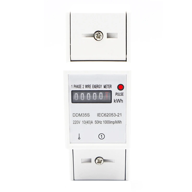 

Single Phase Two Wire 220V 10-40A Energy Meter Kwh Counter Consumption Analog Electricity Wattmeter Household Din Rail