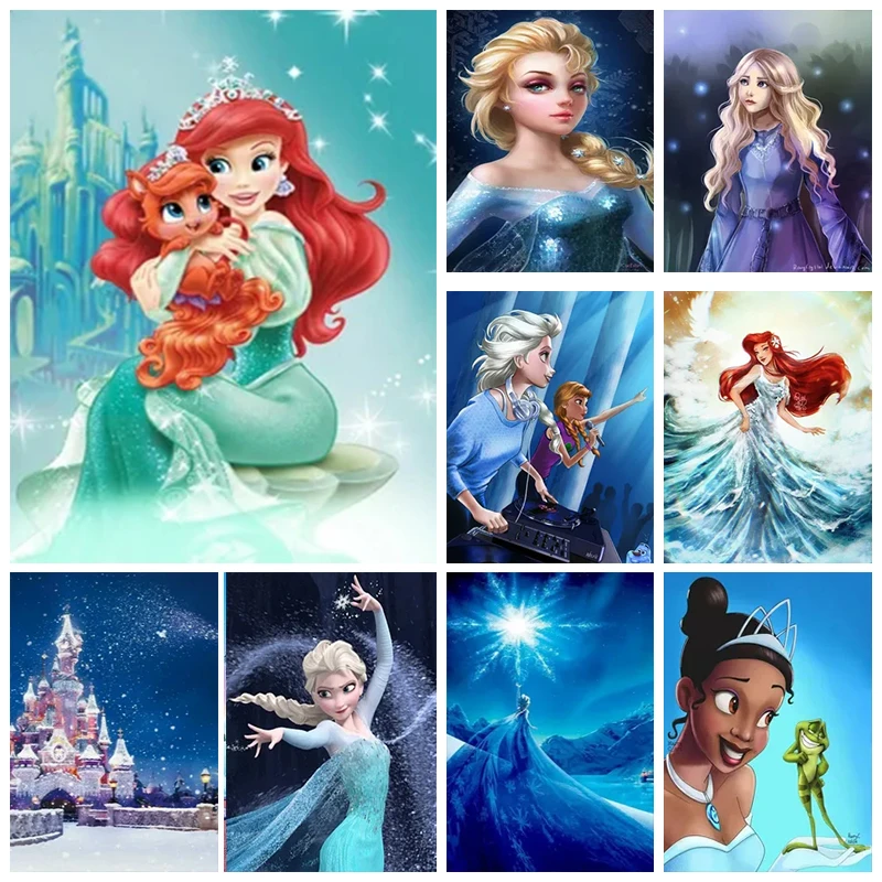 

Алмазная вышивка «сделай сам» Disney, вышивка крестиком из мультфильма «Холодное сердце», принцесса Эльза, Анна, мозаика для домашнего декора