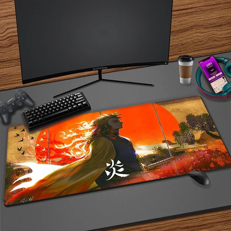 demon slayer kimetsu no yaiba large mouse pad xxl computer gaming mousepad tapis de souris anime pc gamer desk mat pad carpet free global shipping