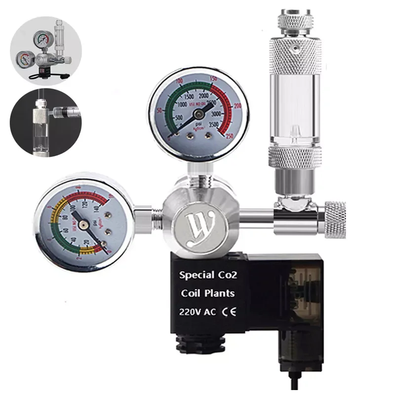 

DIY aquarium CO2 regulator solenoid valve bubble meter CO2 reaction control system kit fish tank CO2 pressure reducing valve