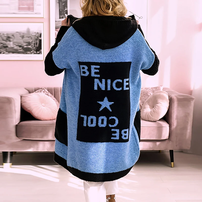 Winter Women's Knitted Cardian Sweater Hoodies Ladies Long Sleeve Solid Loose Button Tops Soft Oversized Femme Long Sweater New