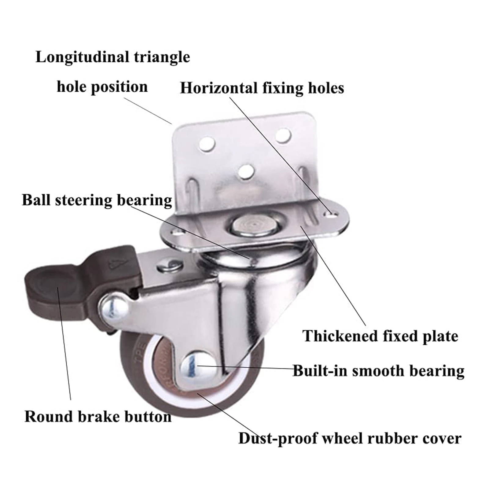 4 маленьких мебельных ролика 25 мм с тормозами мебельные ролики из