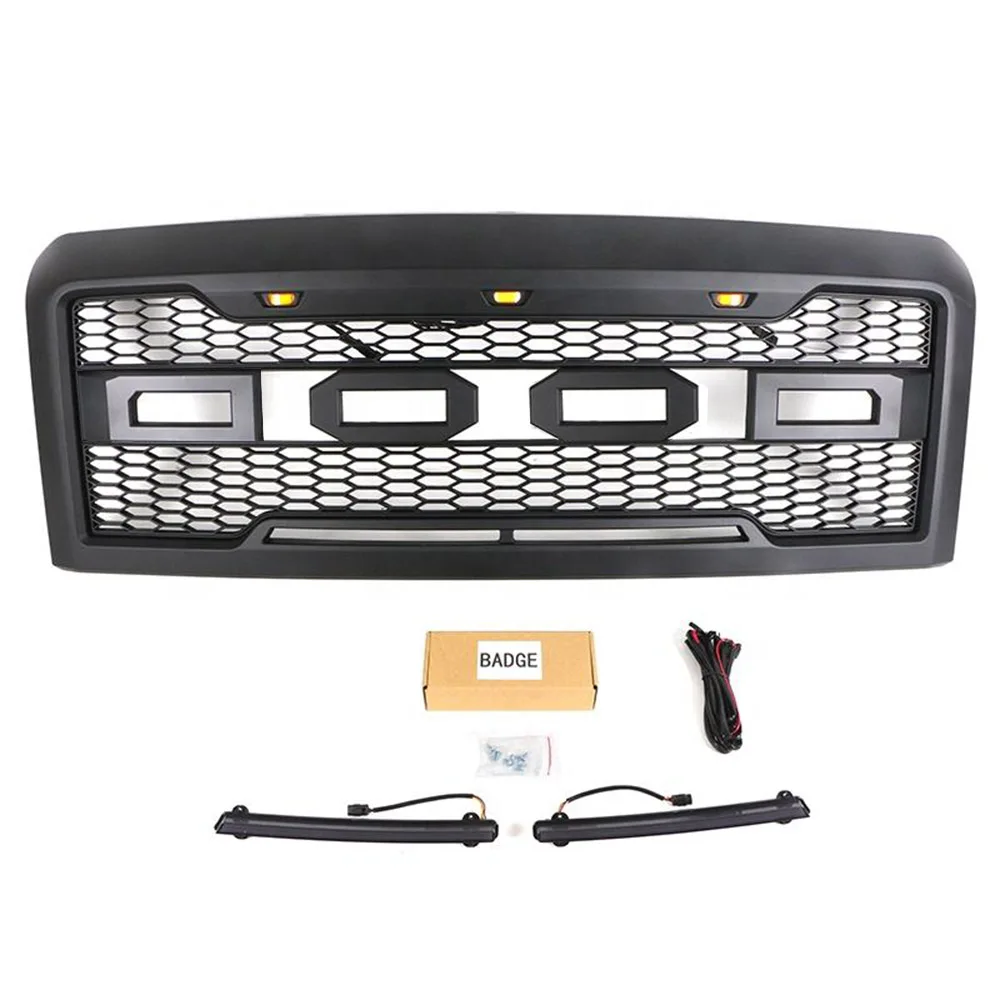 Сотовый передний бампер верхняя решетка со световой планкой подходит для Ford E150