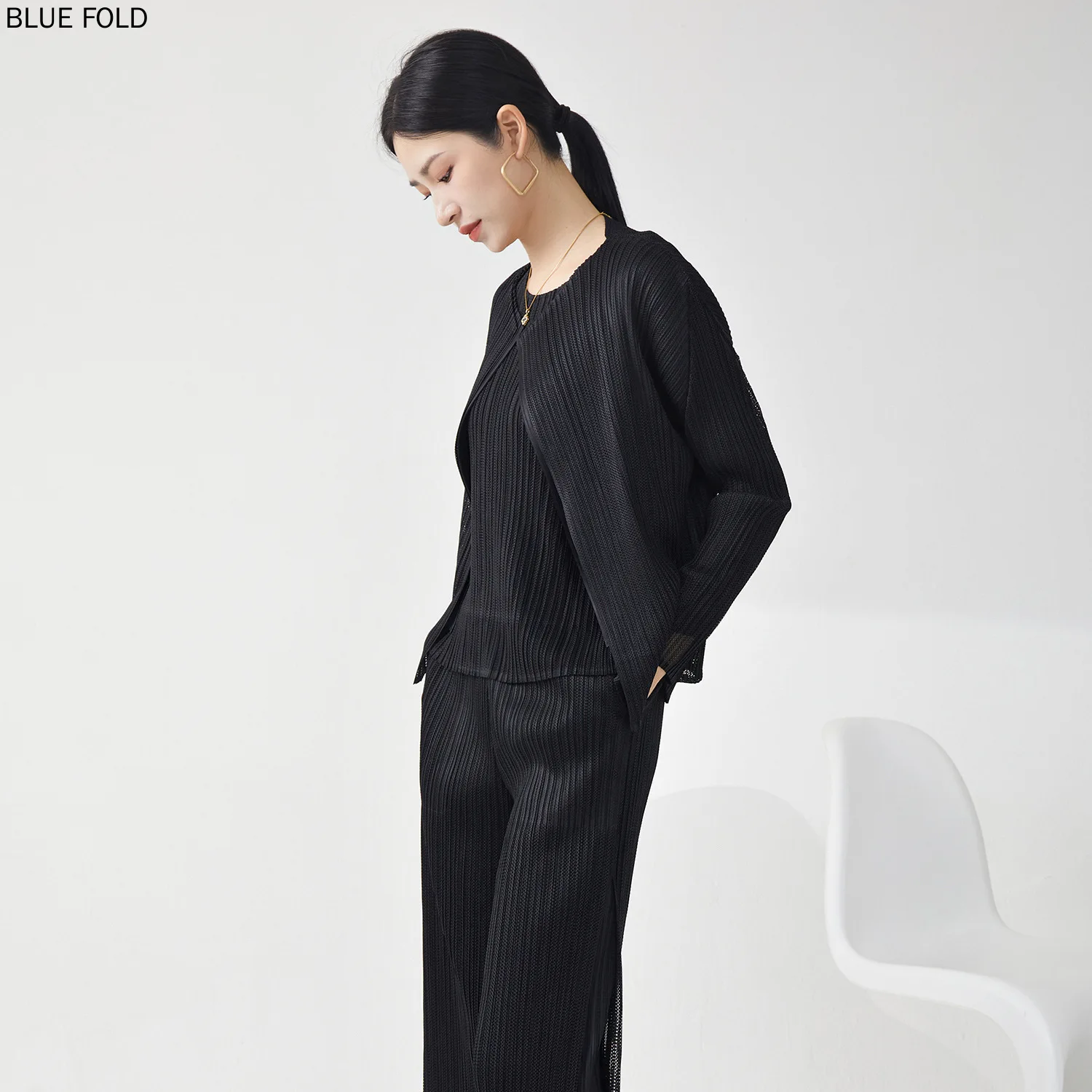 Модная куртка высокого качества в зрелом стиле сетчатый однотонный