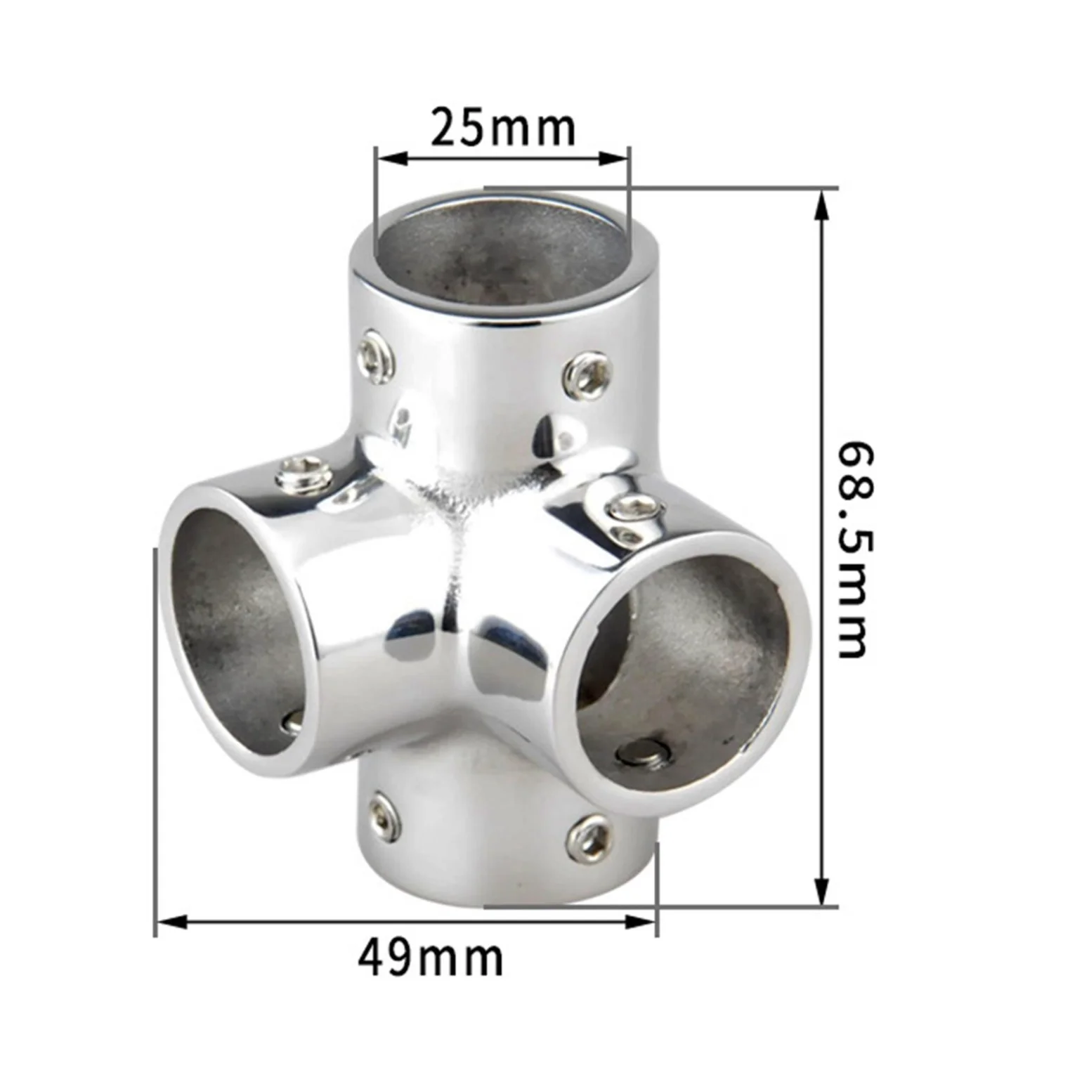 

25mm/22mm / 1" 4 Way Corner Fitting, 4 Way Boat Pipe Connector Corrosion Resistance Marine Tee Block Fit for Yacht 1" Outer Pipe