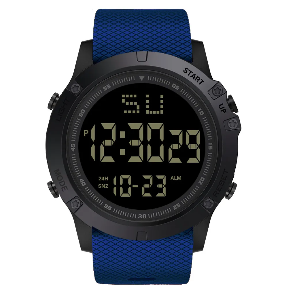 

Модные мужские светодиодные цифровые военные спортивные резиновые кварцевые часы с будильником водонепроницаемые Оригинальные Мужские автоматические часы