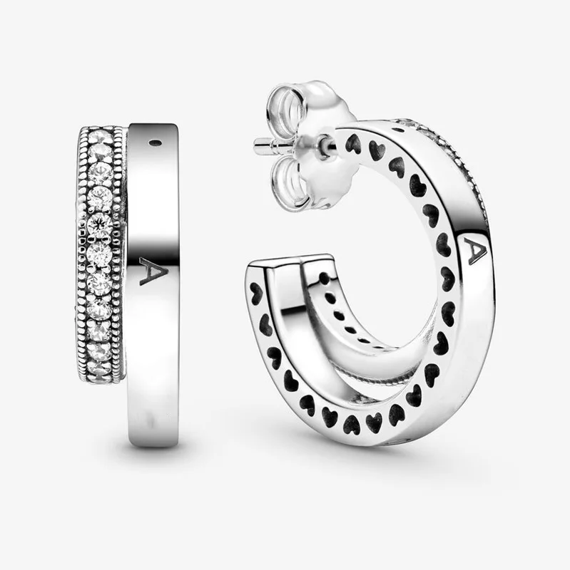 

S925 Sterling Silver Pav & Eacute; Pair Of Earrings With Close Set And Romantic Temperament Authentic Original Jewelry