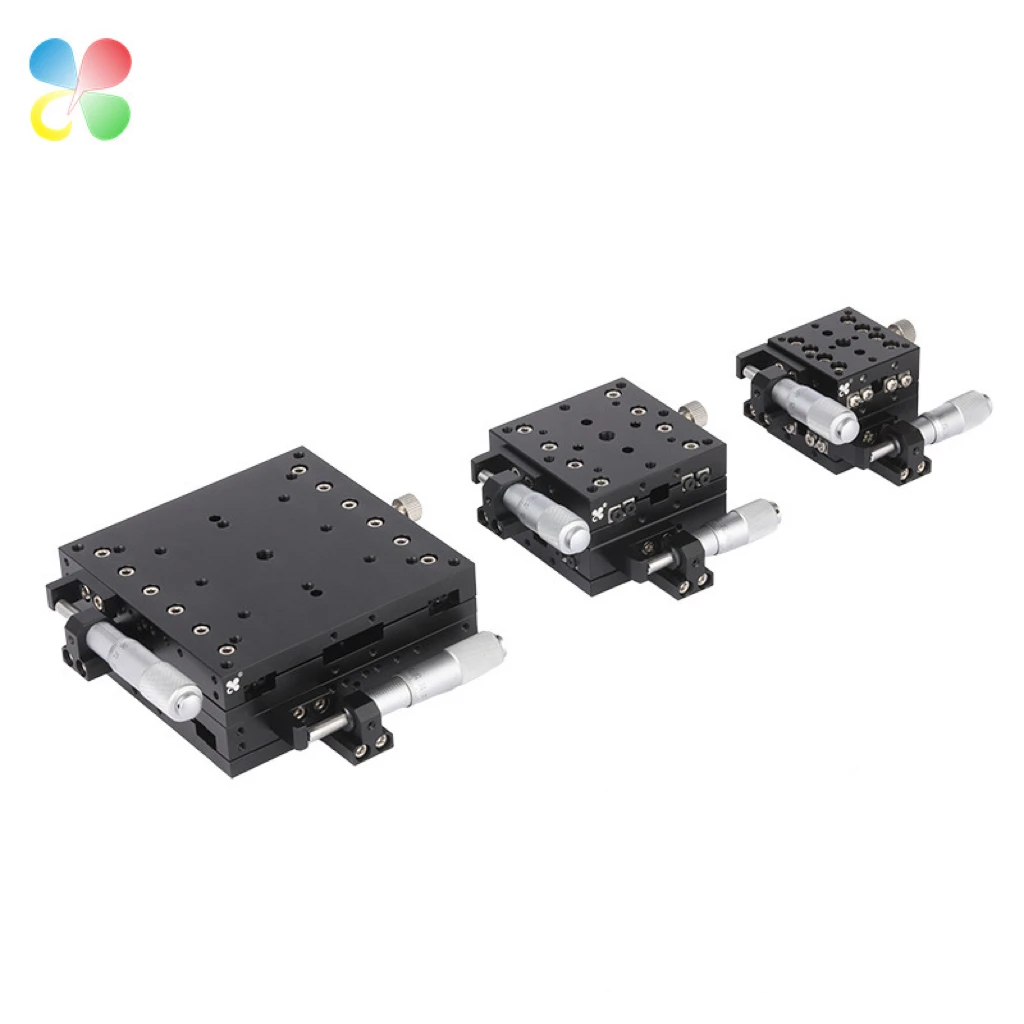 Фото Раздвижной стол C&K с линейной направляющей и перекрестными роликами, рабочий ход 80 мм, для оптических XY-механизмов, ручной XY-стол с моторизованным перекрестным скользящим столом. №2