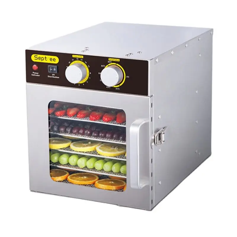 

220V 6 Layers Food Dehydrator Fruits Meat Dryers Deshidratador Stainless Steel Fish Drying Machine Electric Air Dryer for Fruit