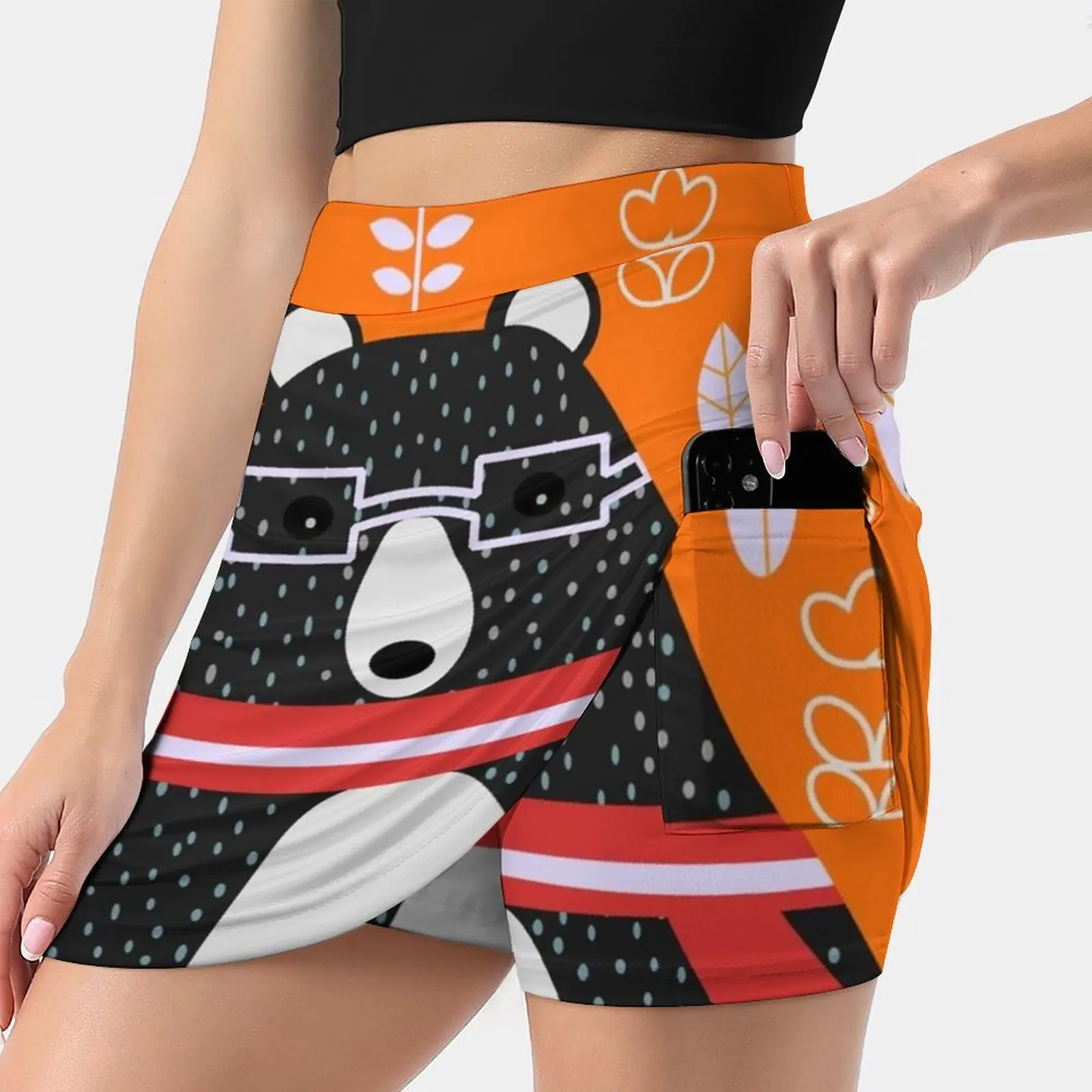 

Bear In Floral Rain Women's skirt Aesthetic skirts New Fashion Short Skirts Bear Cute Bear Cute Kids Floral Flowers Bloom