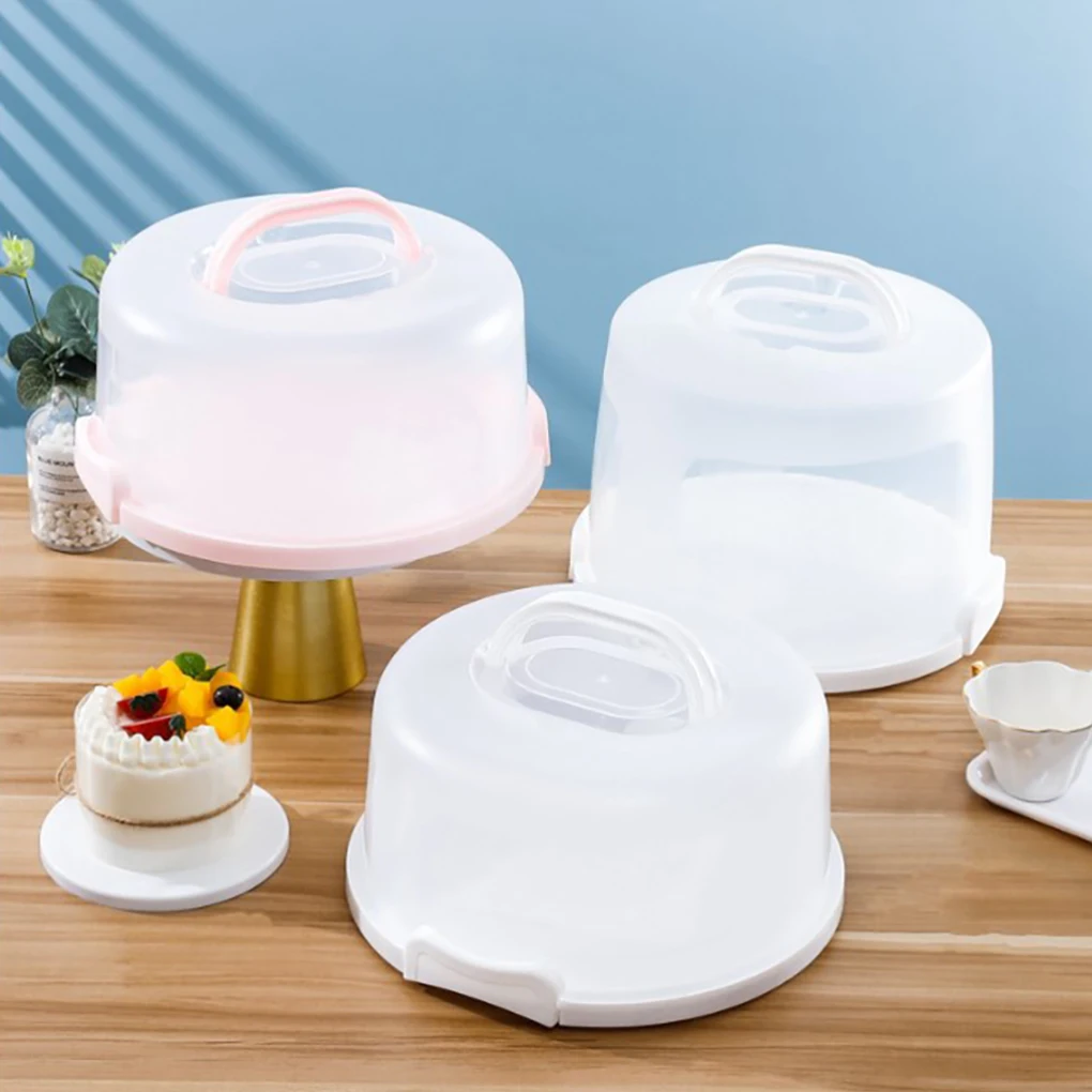 

Контейнер для хранения тортов на день рождения, 10 дюймов, Нескользящая база, портативный переносной пластиковый контейнер для тортов, десер...