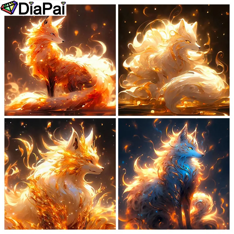 

DIAPAI DIY 5D Diamond Painting "Animal Fox" Full Diamond Embroidery Sale Picture Of Rhinestones For Festival Gifts