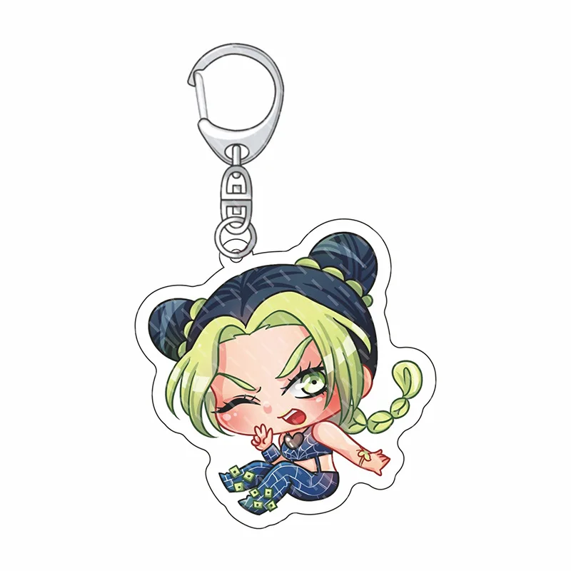 

Anime Keychain JoJo Bizarre Adventure Man Key Chain for Women Accessories Cute Bag Pendant Key Ring Acrylic Cartoon Friends Gift