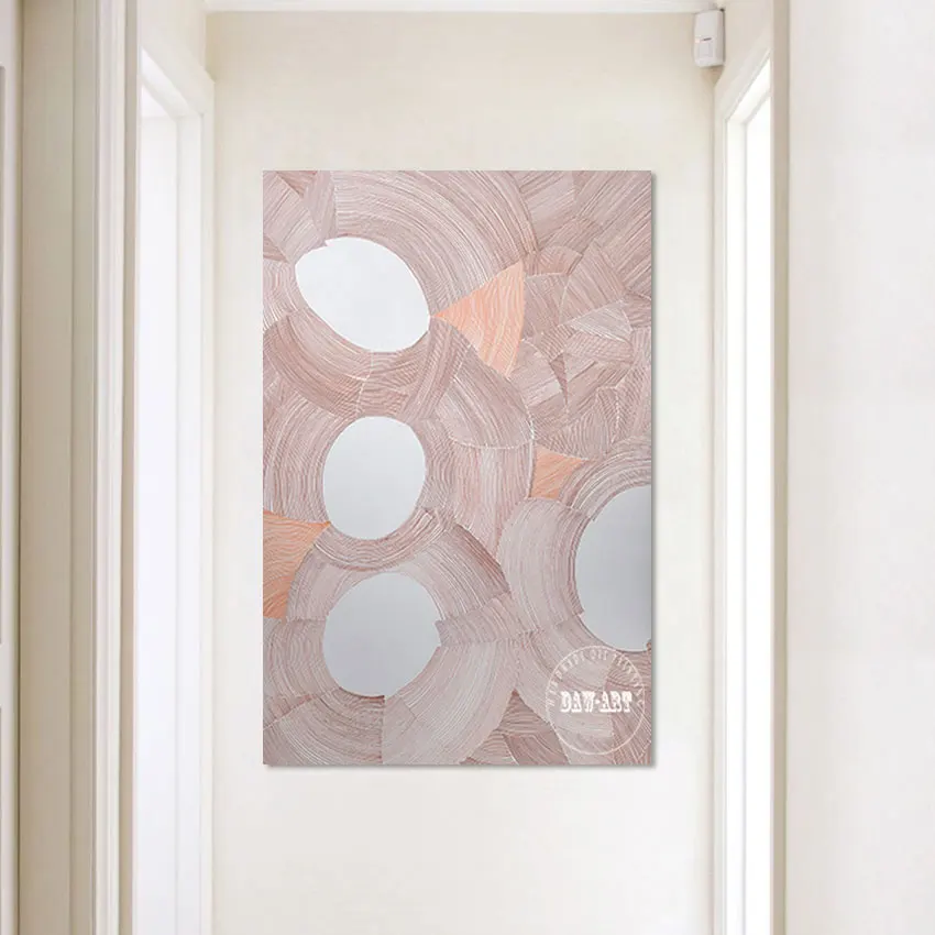 

Бескаркасная Современная картина маслом Розовая белая акриловая художественная текстура абстрактная Настенная картина холст художественное оформление уличное украшение