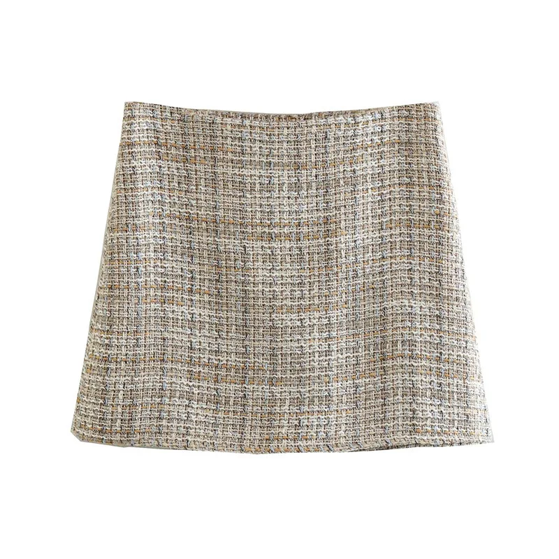 Женский твидовый комплект из 2 предметов с двубортным приталенным пиджаком и