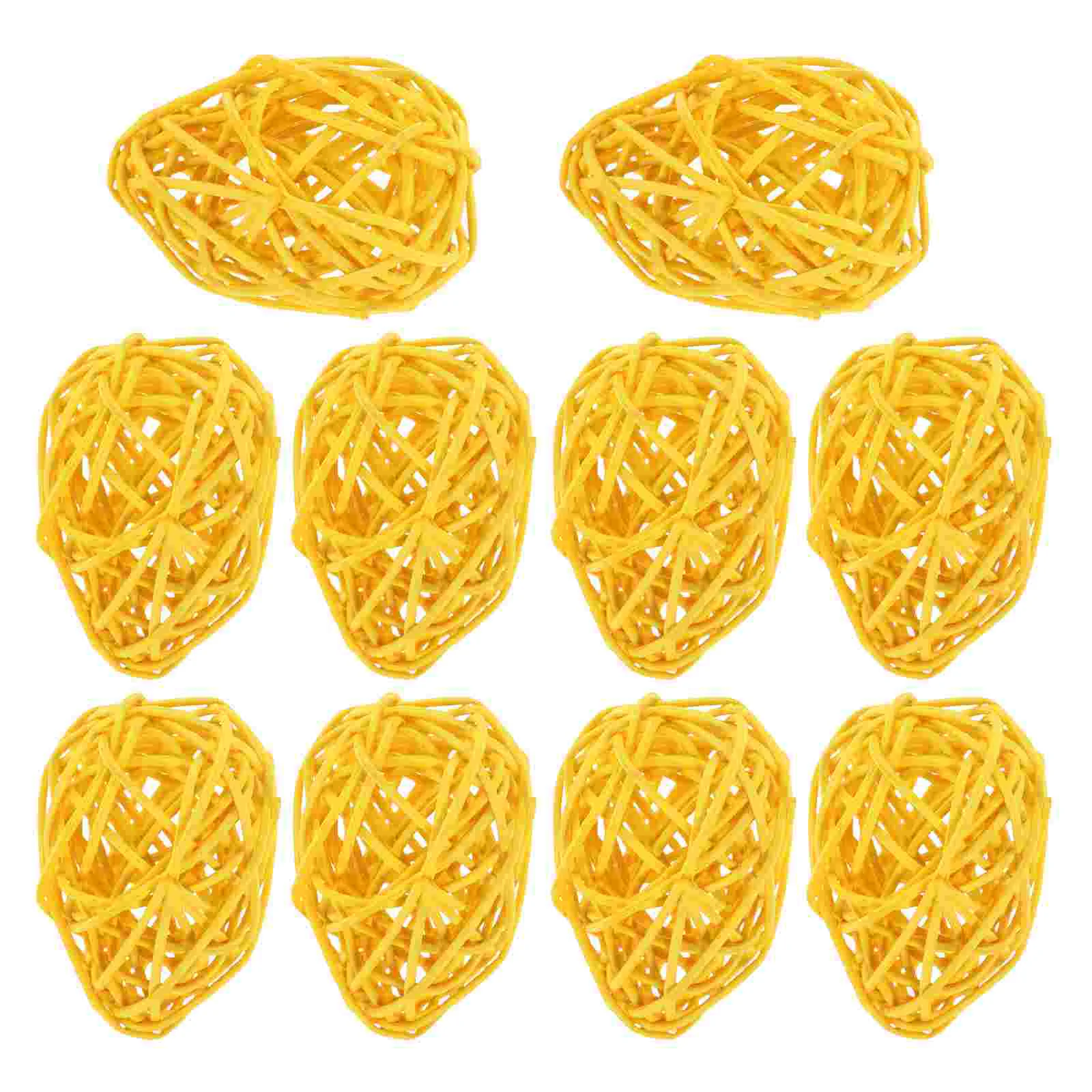 

10 Pcs Rattan Easter Decorations Craft Eggs For Party Household Decorative Decors Balls