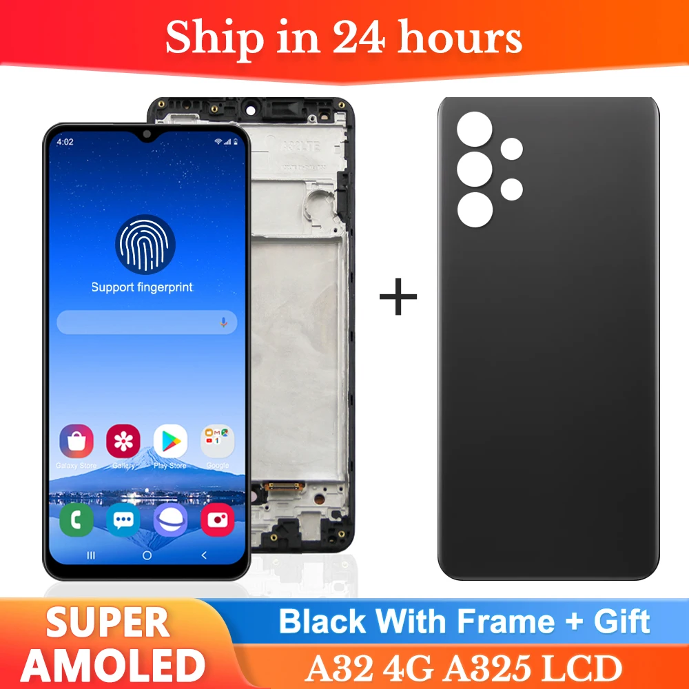 Дисплей AMOLED 6,4 дюйма для Samsung Galaxy A32, 4G, ЖК-дисплей A325F, цифровой преобразователь ЖК-дисплея, сенсорный экран в сборе, дисплей для телефона/DS A325