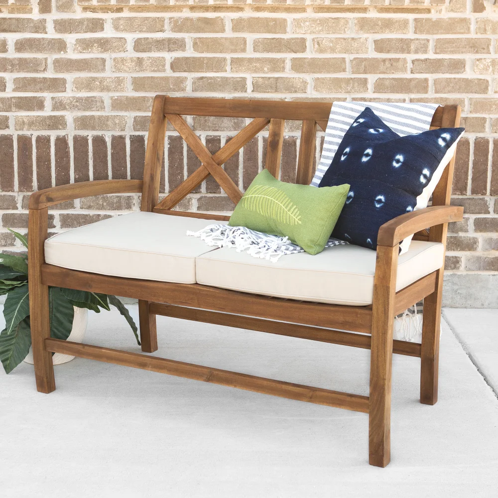 

Manor Park Cushion Acacia Wood Outdoor Loveseat - Brown