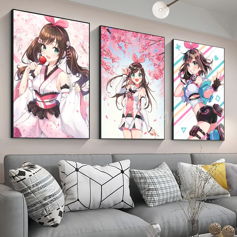 First Virtual Anchor Kizuna AI Poster Stickers Art Wall Murals Decor Game Room Gifts HD Painting