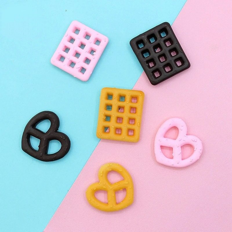 

10pcs Resin Mini Biscuit Kawaii Flatback Material Craft Supplies Scrapbooking Embellishments Figurine Miniature Diy Accessories