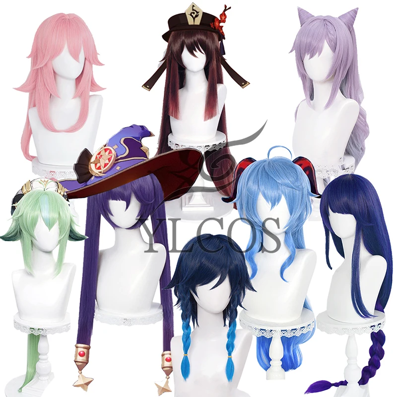 

Game Genshin Impact Keiqng Ganyu Mona Venti Xiao Klee Qiqi Shogun Lumine Albedo Hutao Cosplay Halloween Party Wig