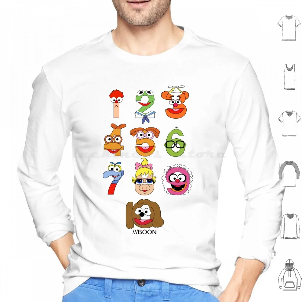 Babies Numbers Hoodies Long Sleeve Alphabet Numbers Mike Boo
