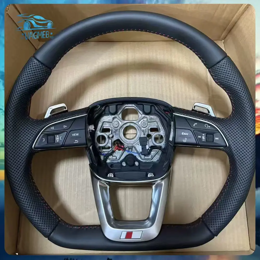 Многофункциональный перфорированный кожаный руль с логотипом S/RS для Audi Q3 с подогревом и кнопками в сборе