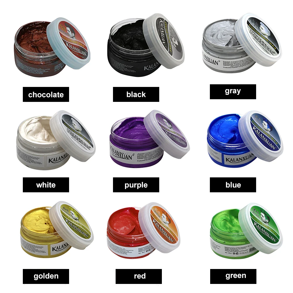 Fashion Temporary Color Dye Mud Salon Hair Wax Cream Styling Modeling Pomade Sliver Grandma Green Hair Dye