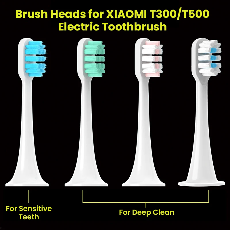 10pcs Replacement Brush Heads for Xiaomi Mijia T300/T500/T700 Sonic Electric Toothbrush Soft Bristle Nozzles with Caps Vacuum enlarge