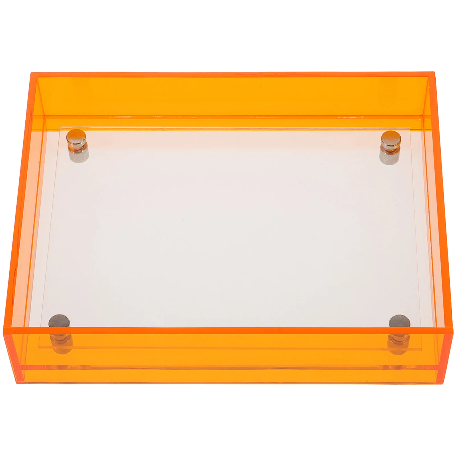 

Orange Photo Frame Frameless Picture Authorization Stand Frames Poster Adornment Acrylic Award Holder Office