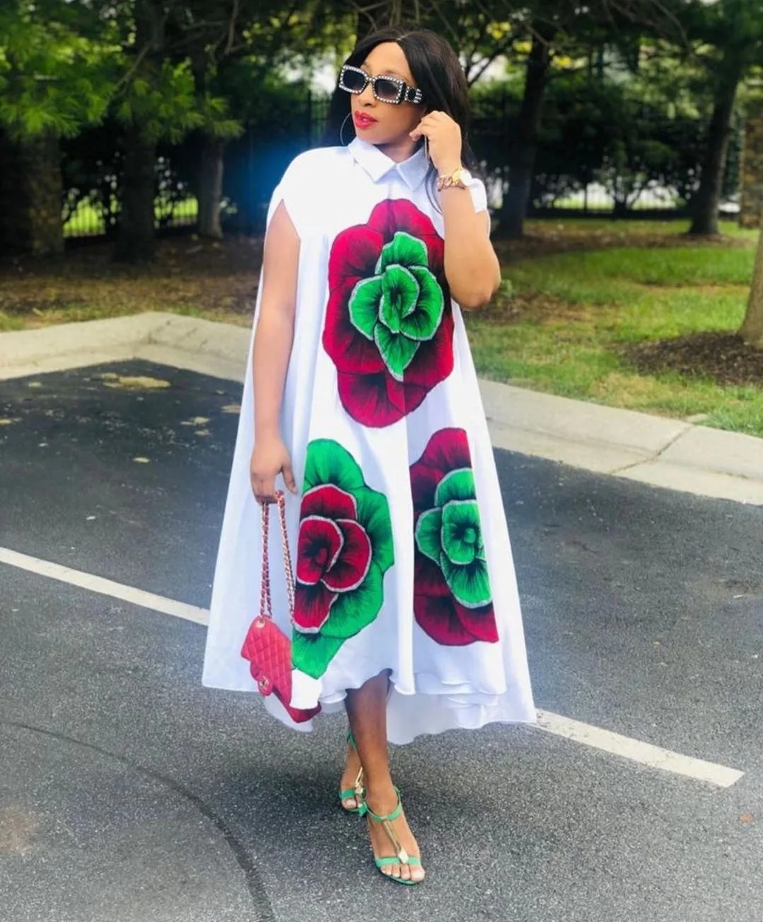 EOENKKY Plus Size Summer African Large Size Printed Dress Famous Style Skirt Exotic Apparel Wholesale Dropshiping Customize
