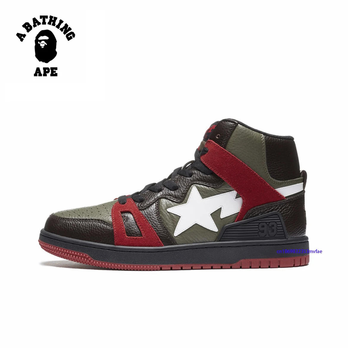 A BATHING APE Men and Women Vibe 93 Hi Skateboarding Sports Sneakers Unisex Breathable Bapesta High Upper STA Walking Shoes