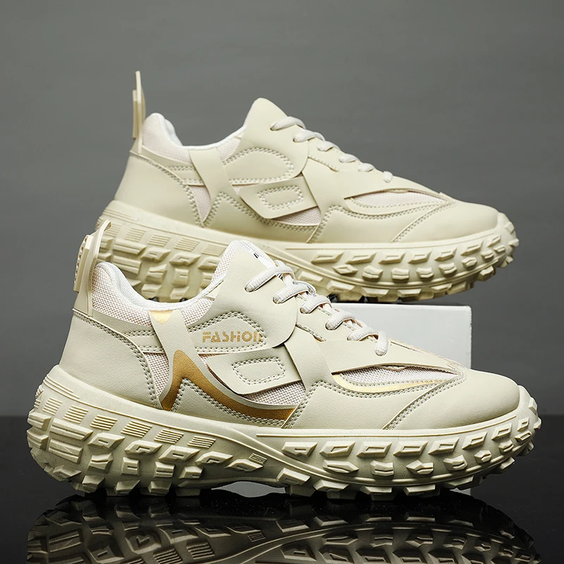 

Original Designer Men Genuine Leather Platform Tire Shoes Chunky Sneakers Tenis Casual Fashion Vulcanize Shoe Basket Homme