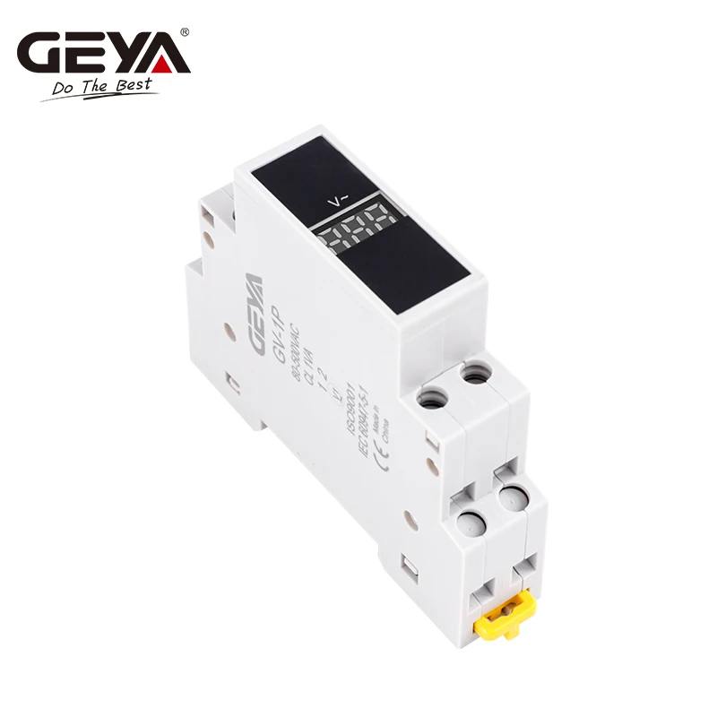 GEYA цифровой вольтметр на DIN-рейке однофазный трехфазный измеритель напряжения