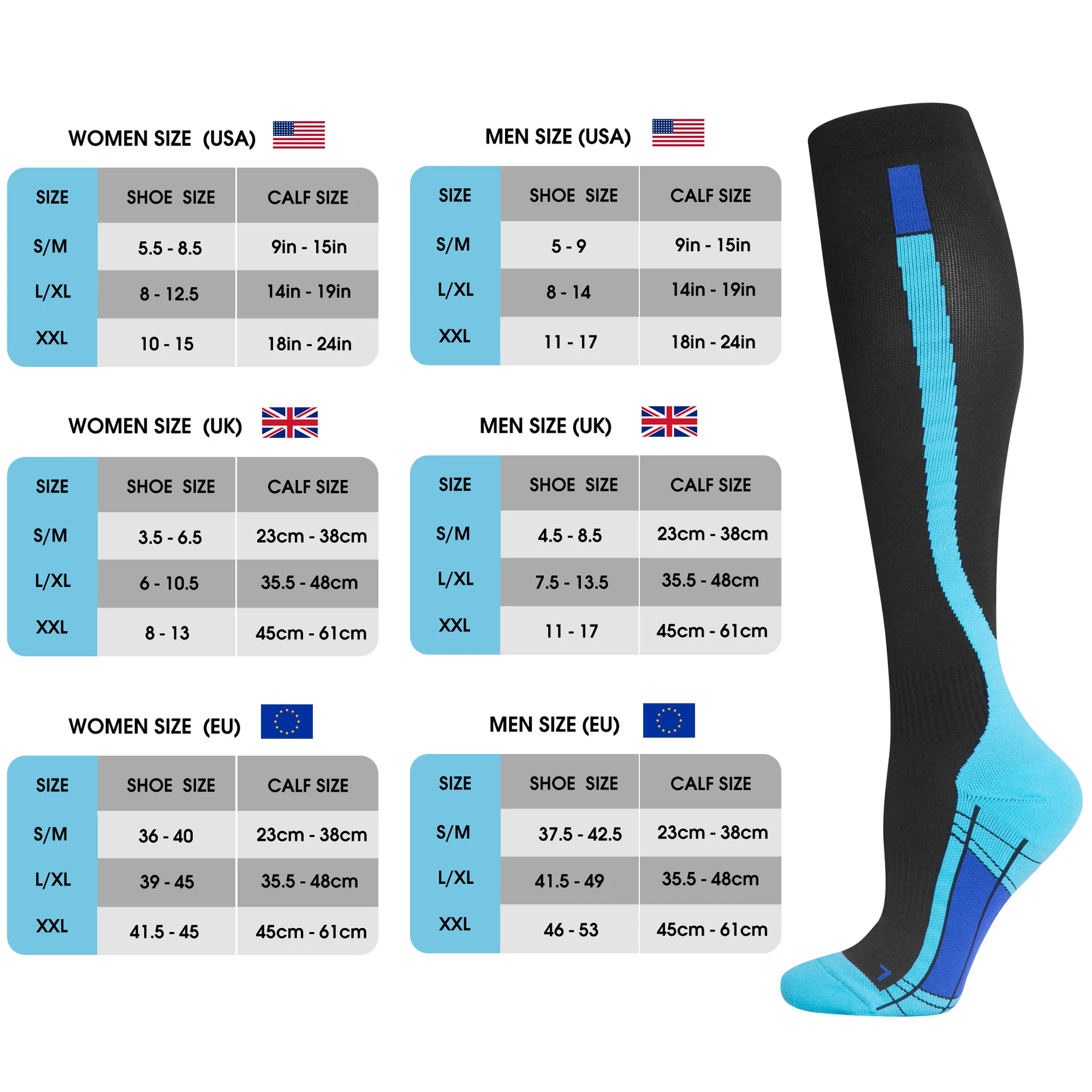 Sports Pressure Socks Long-distance Running Compression Marathon Running Socks Tube Gradient Compression Calf Socks
