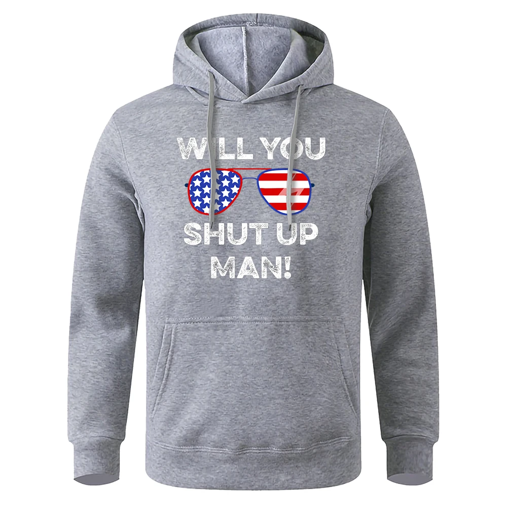 Мужская толстовка с капюшоном Will You Shut Up мужская принтом Брендона теплый