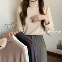 long sleeve thick women clothing for autumn and winter 2022 new design korean fashion t shirts bottoming casual turtleneck tops