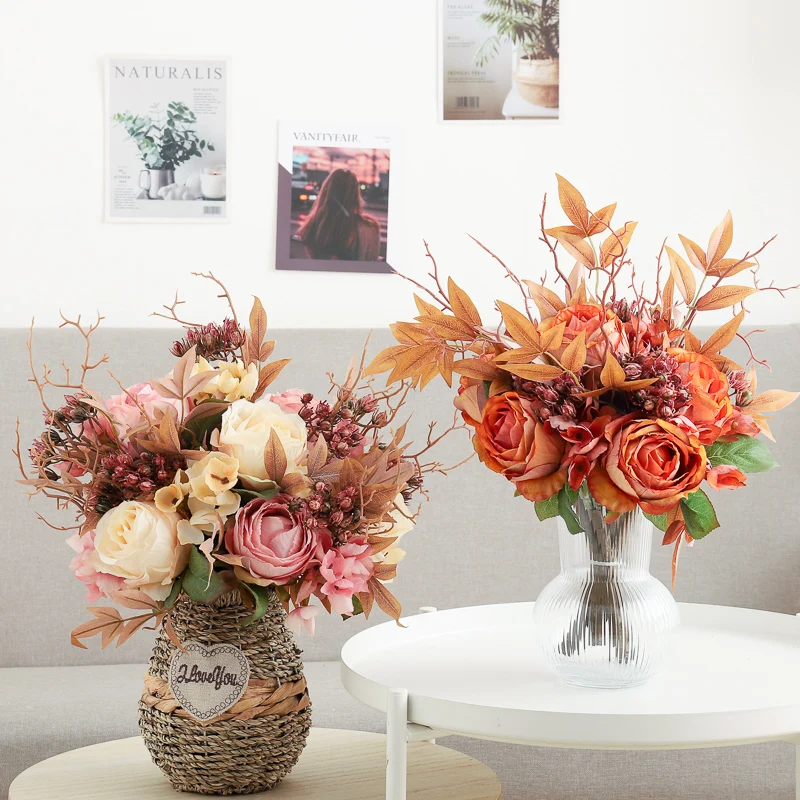 

Шелковый Искусственный цветок белая роза Свадебный Праздничный Декоративный букет для дома гостиной Сделай Сам ложный цветок обеденный ст...