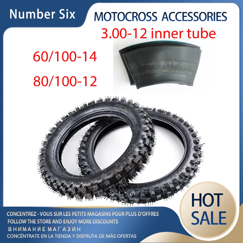 

12inch Deep Teeth Tyre 60/100-14 Front 80/100-12 (3.00-12) Rear Wheel Tire For Chinese Kayo BSE Dirt Pit Bike OffRoad Motorcycle