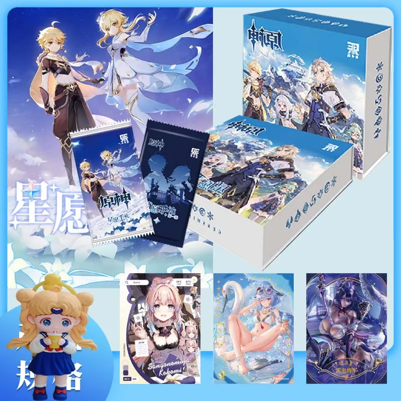 Игры Genshin Impact Cards аниме Project TCG Game Lumine Booster Box Коллекционные Карты игры Редкие SSR SR