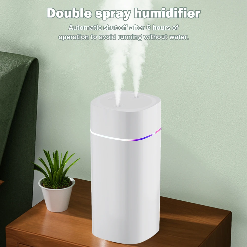 

600ml Air Humidifier Relieve Fatigue Night Light Air Cool Mist Humidifier USB Powered 2 Spray Automatic Shutdown for Home Office