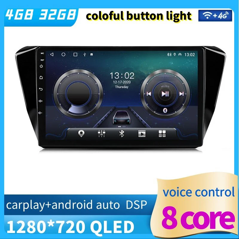 

10.1" octa-core 1280*720 QLED Screen Android 12 Car GPS Video Player Navigation For Skoda Superb 2016-2018
