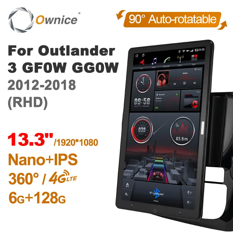 

TS10 Android 10.0 Ownice Car Radio Auto for Mitsubishi Outlander 3 GF0W GG0W 2012-2018 with 13.3" 7862 512 No DVD Nano 1920*1080
