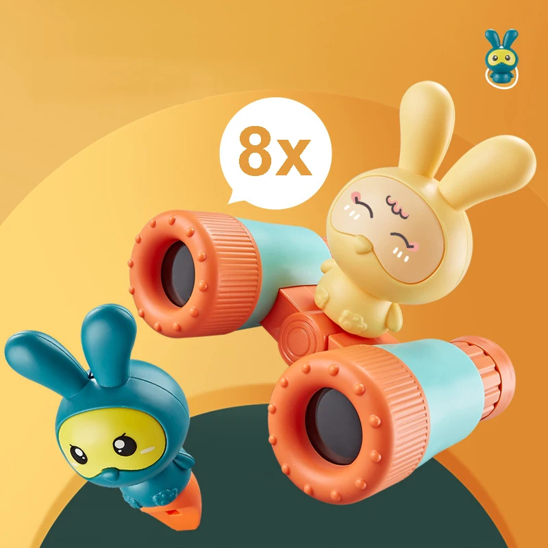 

Cartoon Binoculars Toys HD 8x Binoculars Outdoor Observation Small Portable Binoculars+Whistle Children Educational Toys Gifts