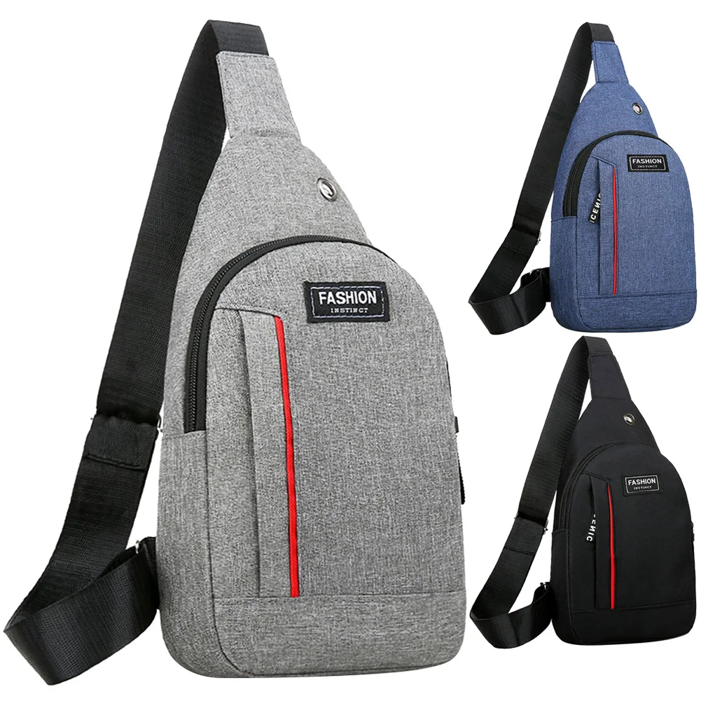 

Korean Version Casual Messenger Pack Canvas Men Single Shoulder Sports Bag Zips and Straps for Hiking/Camping Outdoor Pockets