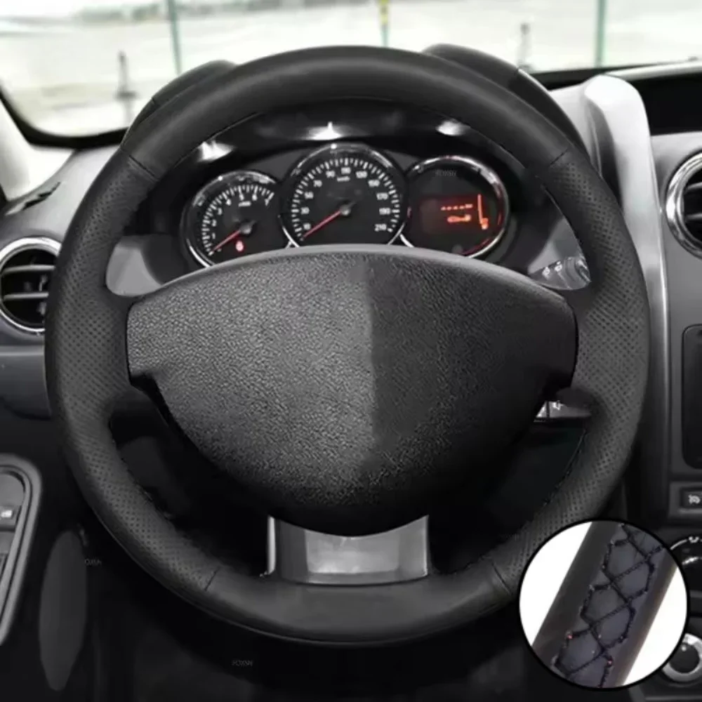 

Черный Кожаный Чехол На Руль Для Dacia Renault Duster 2010-2016, Dokker Lodgy 2012-2016, Logan Sandero 2013-2017, Из Микрофибры