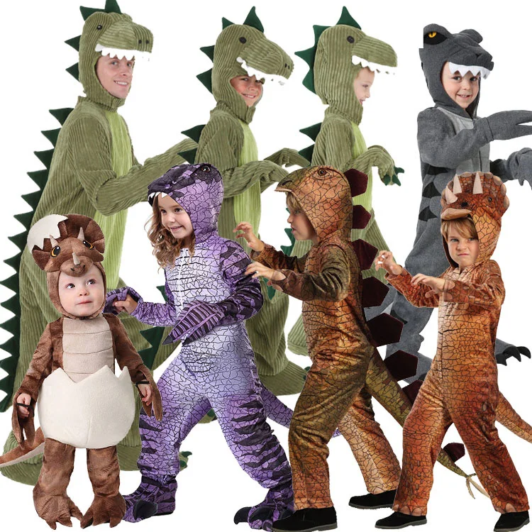

Halloween Adult Dinosaur Tyrannosaurus Rex Stegosaurus Triceratops Parent-child Carnaval Costumes Kids Carneval Costume